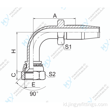 90 Sae betina 90 cone seat fitting hidrolik